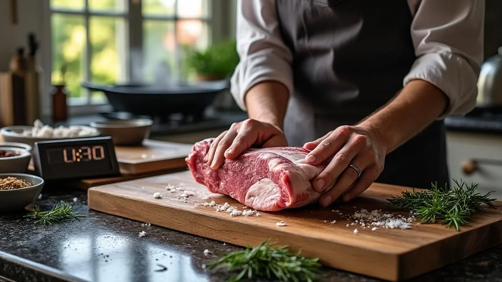 Découpe et préparation des joues de porc avec soin avant cuisson pour une tendreté optimale